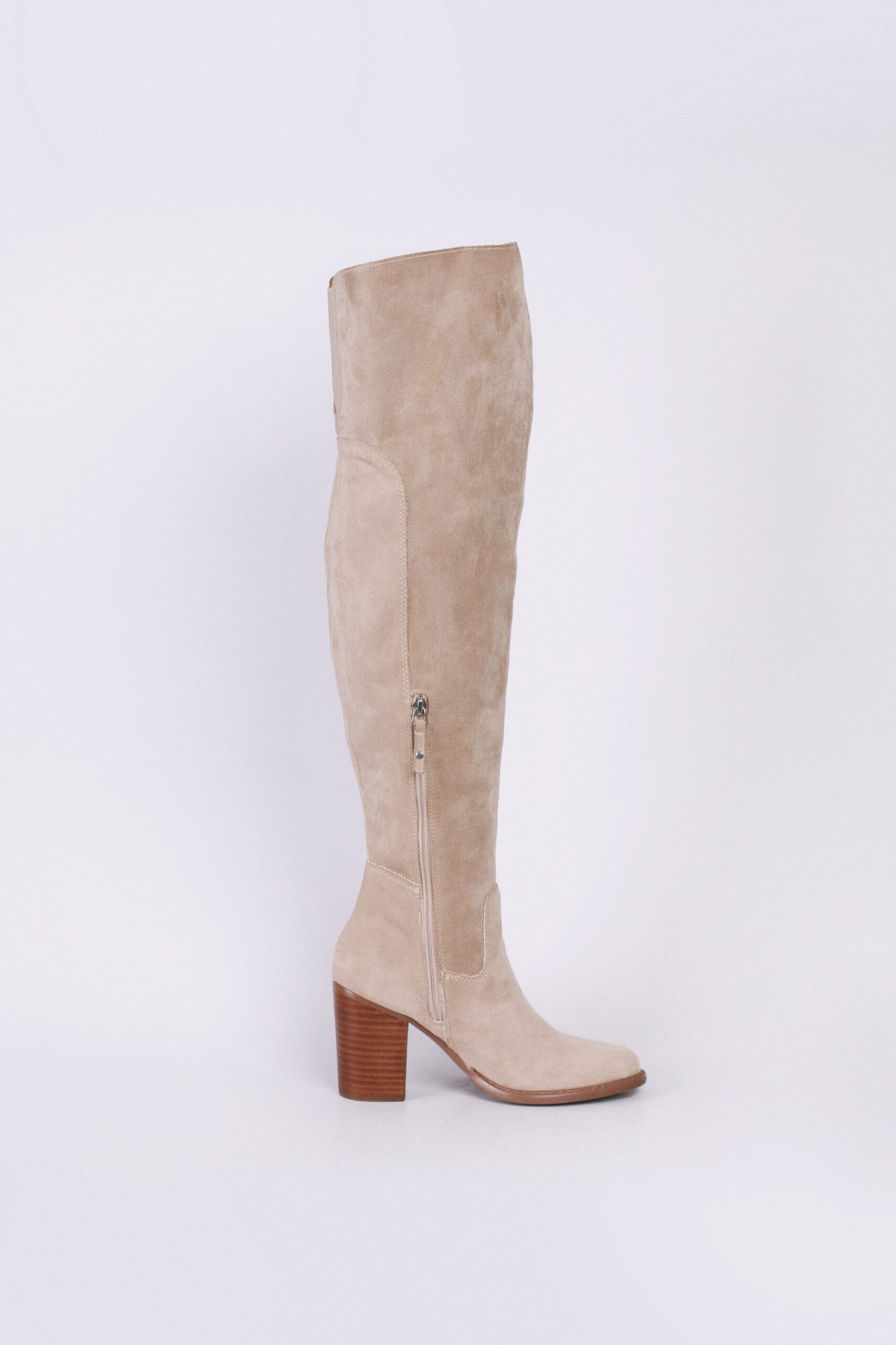 Bota vaquera larga gamuza beige - Image 6