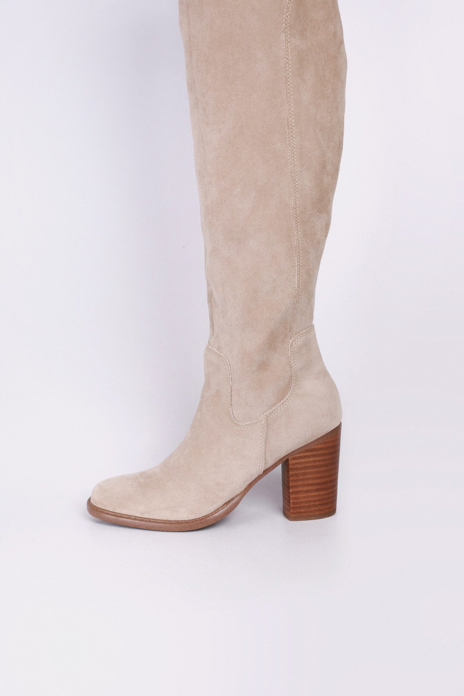 Bota vaquera larga gamuza beige - Image 5