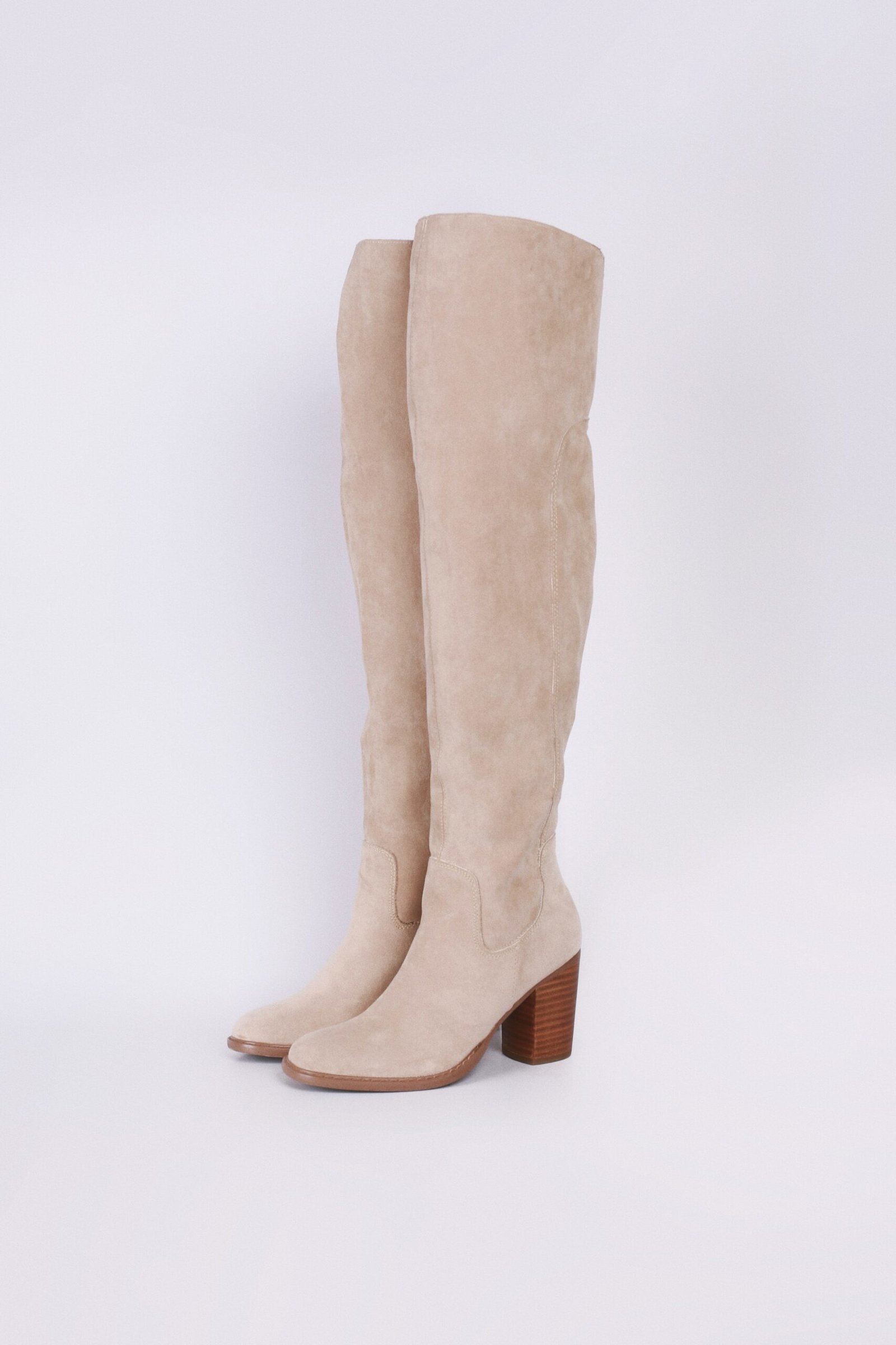 Bota vaquera larga gamuza beige - Image 3