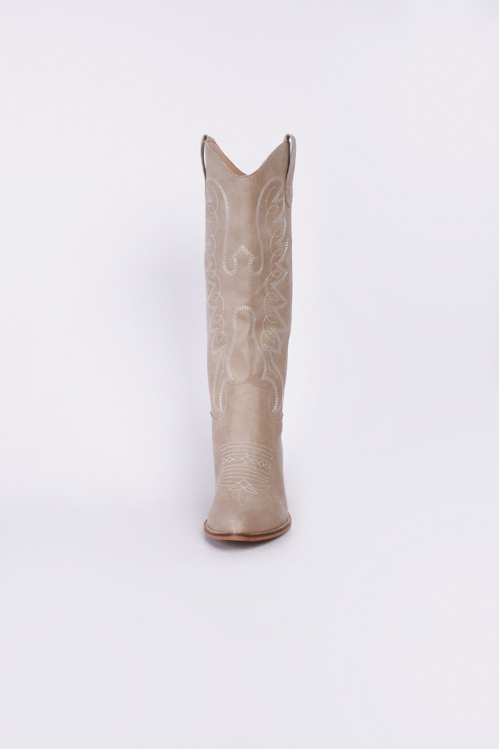 BOTA VAQUERA CORTA BEIGE SUELA CAFÉ - Image 5