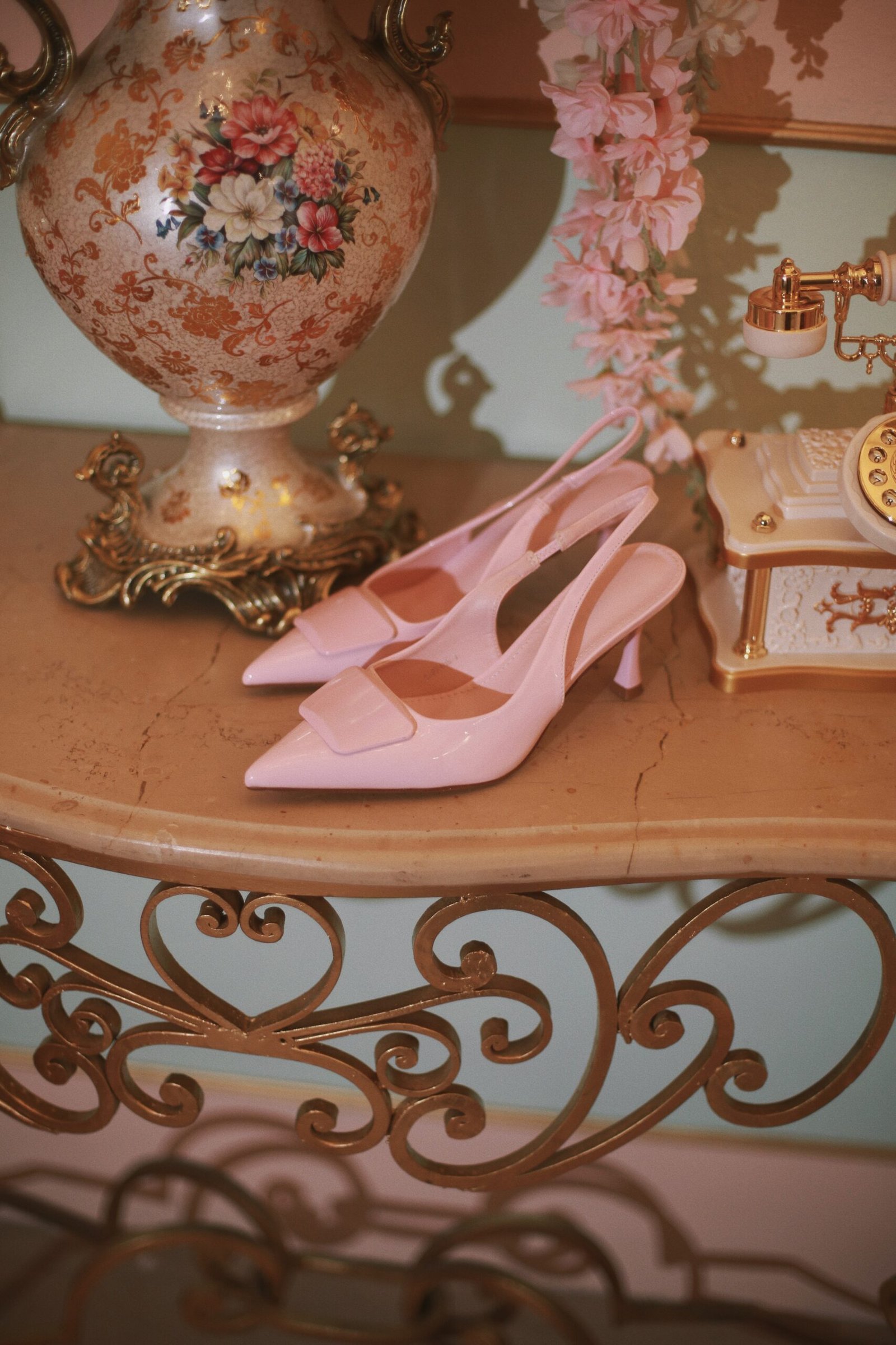 ZAPATILLA ESTILETO ROSA PASTEL CHAROL